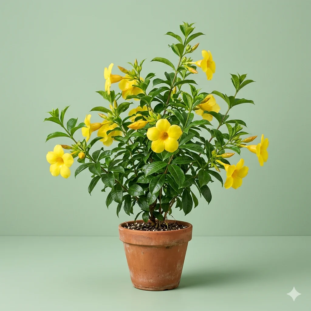 Allamanda (Golden Trumpet Flowering Plant) (अल्लामांडा / गोल्डन ट्रम्पेट)