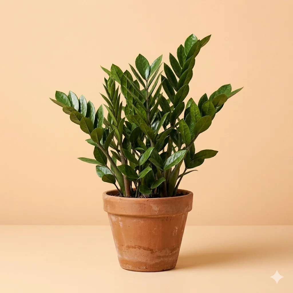 Green Zamioculcas (ZZ Indoor Plant) (ज़ी ज़ी प्लांट / ज़ेमिया)